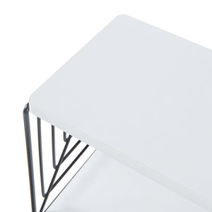 Półka ścienna Moss 39x18x23 cm czarny/biały [en.casa]