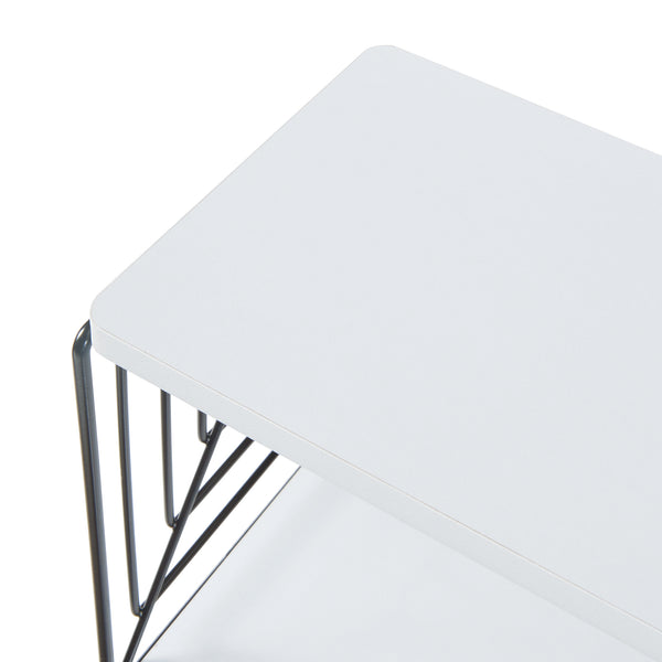 Półka ścienna Moss 39x18x23 cm czarny/biały [en.casa]