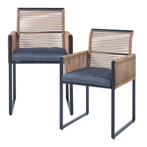 Accadia 3-częściowy zestaw mebli ogrodowych czarny/brązowy [casa.pro]