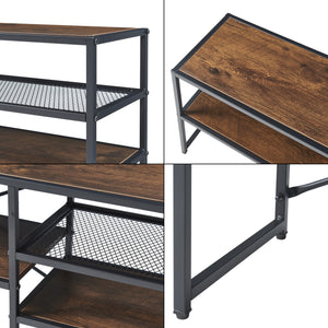 Stolik TV Västiarharg 120x30x46 cm czarny/orzechowy [en.casa]