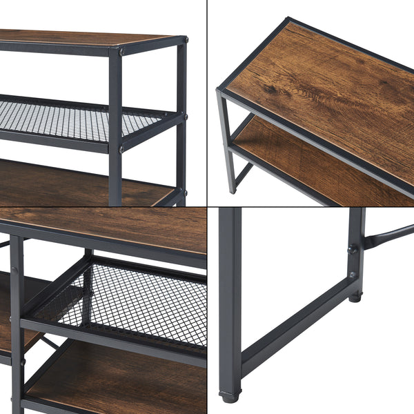 Stolik TV Västiarharg 120x30x46 cm czarny/orzechowy [en.casa]