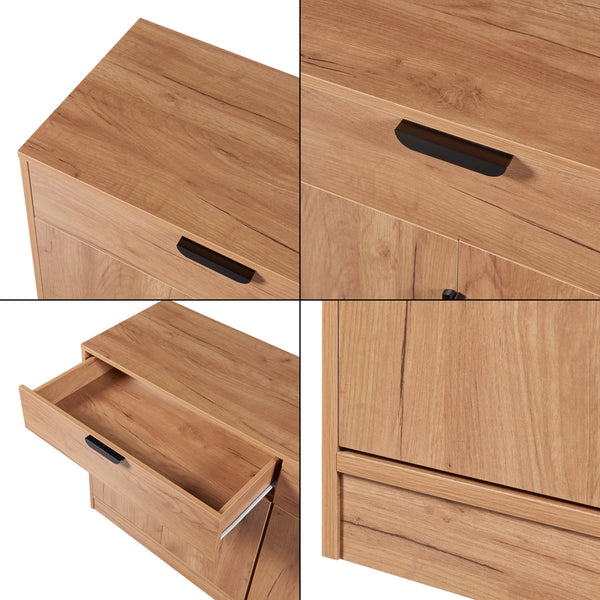 Kredens Varkaus 75x140x40cm MDF o wyglądzie dębu [en.casa]