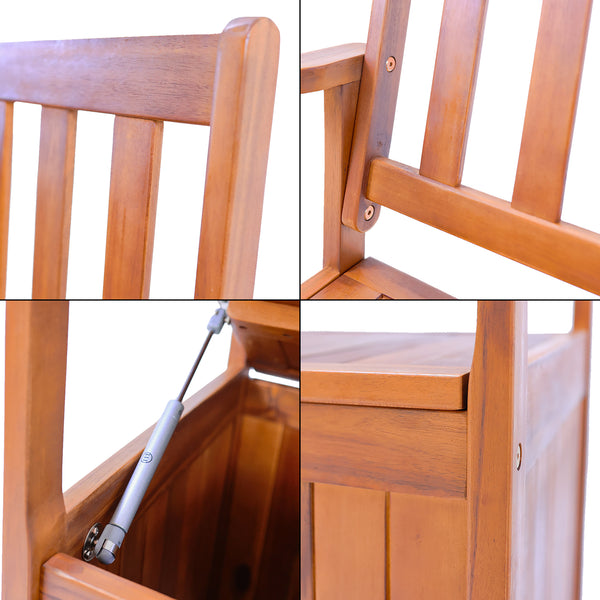 Ławka ogrodowa Avezzano z schowkiem 130x60x88cm Akacja z certyfikatem FSC® [en.casa]