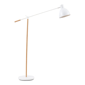 Banchory metalowa lampa podłogowa 163 cm efekt drewna/biały [lux.pro]