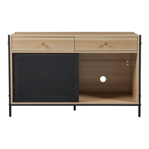 Szafka pod TV Tysnes 120x40x75 cm dąb/czarny [en.casa]