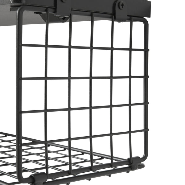 Półka ścienna Vik zestaw 2 sztuk czarna [en.casa]