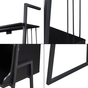 Biurko Storfjord z półką drabinkową 184x80x40cm czarne [en.casa]