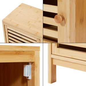 Szafka boczna z 3 drzwiami Ypäjä 82x33x27 cm bambus [en.casa]