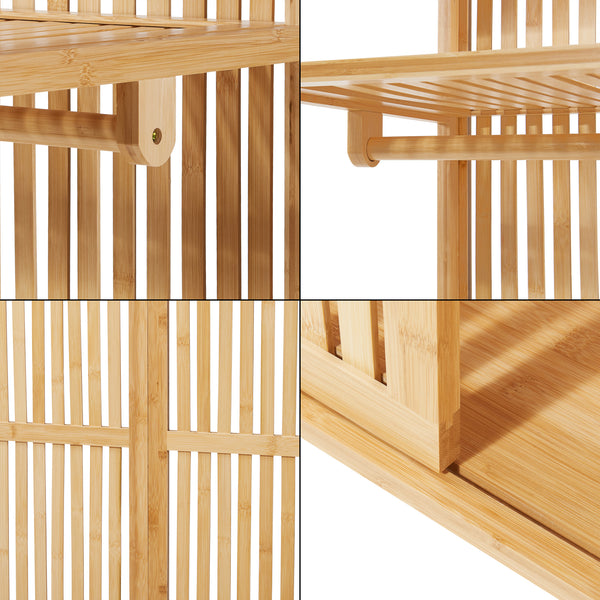 Wieszak na płaszcze Ypäjä 187x80x47 cm bambus [en.casa]