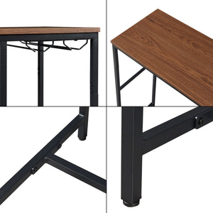 Stół barowy Trøndelag 120x40x105 cm ze stojakiem na 15 butelek wina [en.casa]