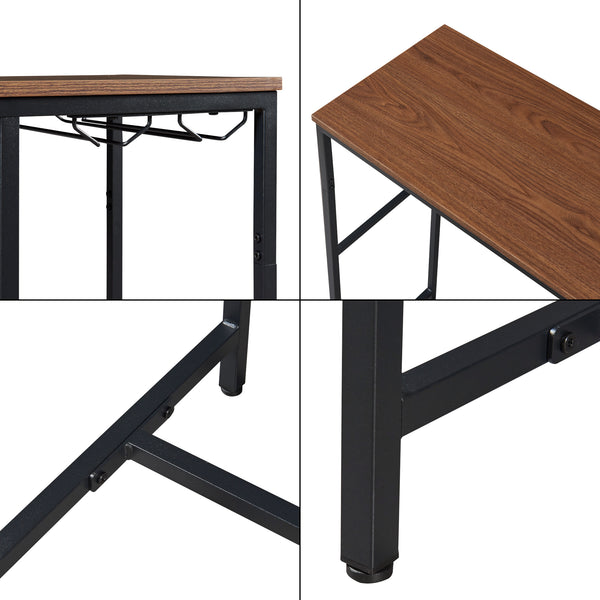 Stół barowy Trøndelag 120x40x105 cm ze stojakiem na 15 butelek wina [en.casa]