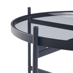 Zestaw stolików kawowych Lier 2-częściowy szklany blat czarny [en.casa]