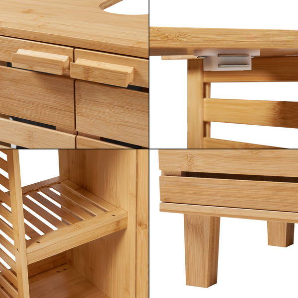 Szafka podumywalkowa Epind 60x66x30 cm z naturalnego bambusa [en.casa]