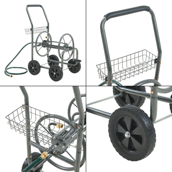 Gelibolu wózek na wąż 3/4 cala maks. 65 m szary [pro.tec]