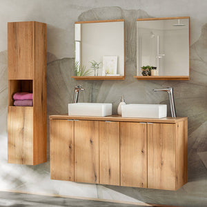 Szafka wysoka Newport 140x30x25 cm dąb [en.casa]