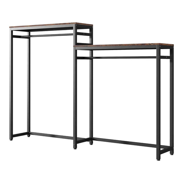 Wieszak na płaszcze Skestbyena z dwóch elementów 140x240x40 cm czarny/orzechowy [en.casa]