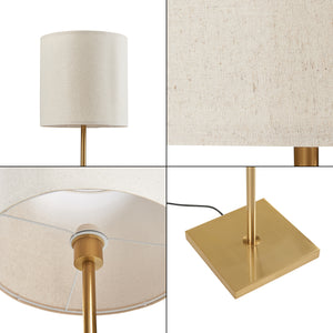 Lampa podłogowa Fildholm 157cm kolor mosiądz/wygląd lnu [lux.pro]