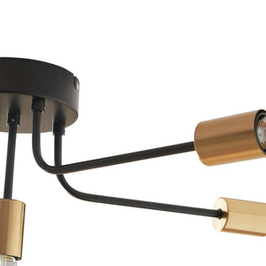 Lampa sufitowa Benfleet 5 x E27 czarny/mosiądz [lux.pro]