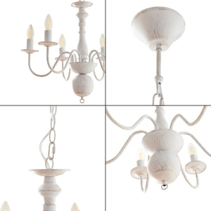 Żyrandol Berkeley metal vintage biały [lux.pro]