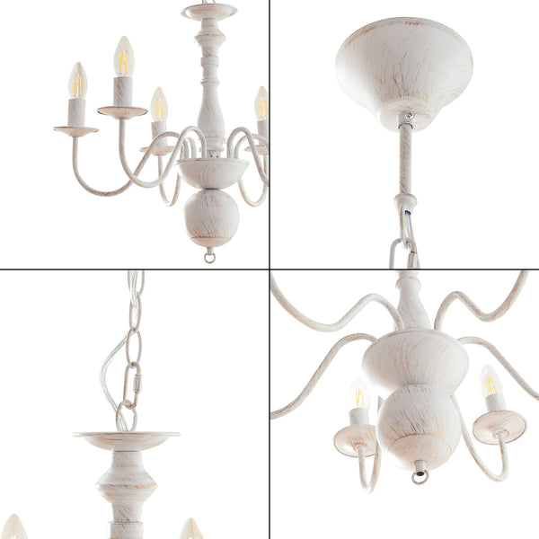 Żyrandol Berkeley metal vintage biały [lux.pro]