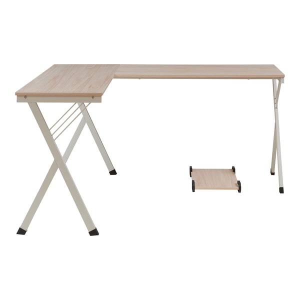 Biurko Tarielarg ze stojakiem na komputer w kształcie litery L 158x120x75 cm dąb [en.casa]