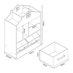Półka dziecięca Vipsali 90x60x27 cm miętowa zieleń/biała [en.casa]