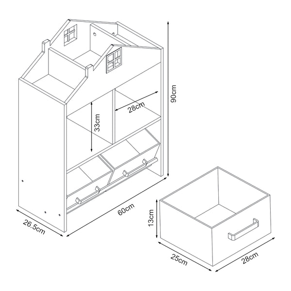 Półka dziecięca Vipsali 90x60x27 cm miętowa zieleń/biała [en.casa]
