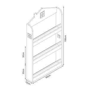 Półka dziecięca Vipsali 106x60x12 cm miętowa zieleń/biała [en.casa]