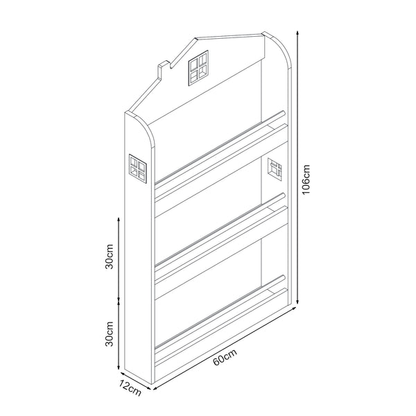 Półka dziecięca Vipsali 106x60x12 cm miętowa zieleń/biała [en.casa]