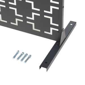 Wewnętrzna ścianka działowa Aaskis stal 200x100x50 cm czarna [casa.pro]