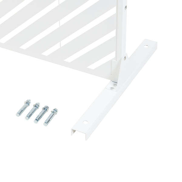 Wewnętrzna ścianka działowa Kekan stal 200x100x50 cm biała [casa.pro]