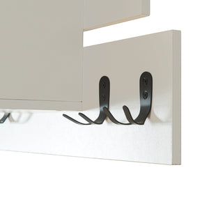 Wieszak ścienny Vänd z półką 32x60x14 cm Biały [en.casa]