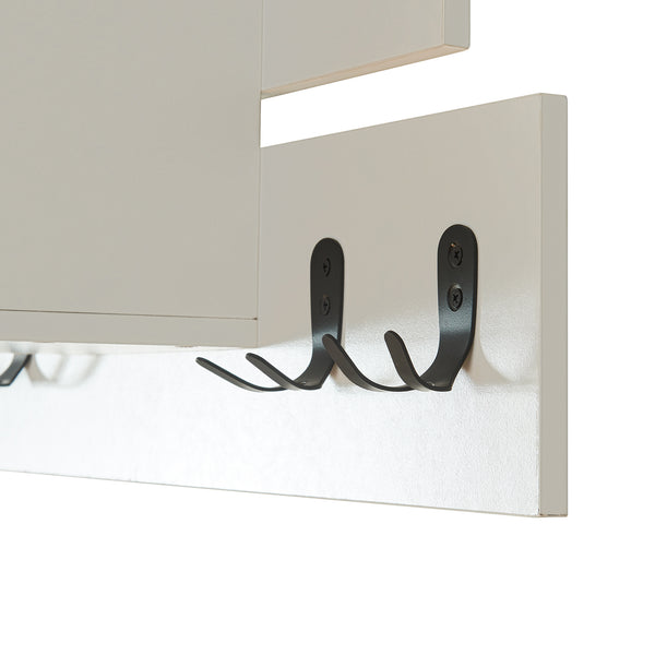 Wieszak ścienny Vänd z półką 32x60x14 cm Biały [en.casa]