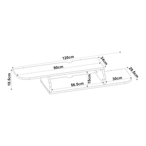 Wisząca szafka RTV Kershaby 120x30x19 cm biała [en.casa]