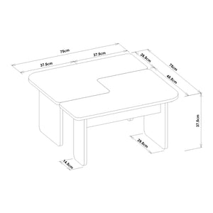 2-częściowy stolik kawowy Boneksbelt w kolorach piaskowca i trawertynu [en.casa]