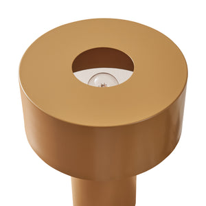 Lampa stołowa Kömn metal 37x30x30 cm brązowa [lux.pro]