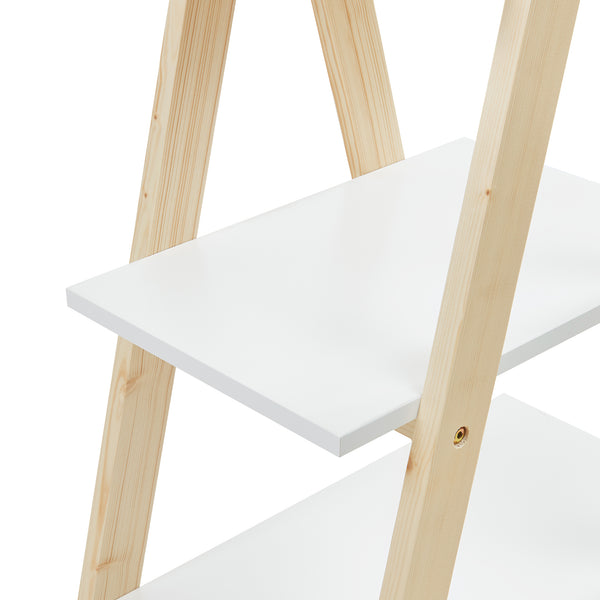 Vanlilu regał z drewna sosnowego 145x65x32 cm naturalny/biały [en.casa]