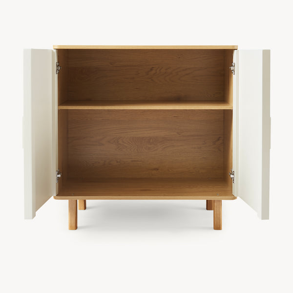 Kredens Ferrersp z 2 drzwiczkami 80x80x40 cm dąb/kolory piasku [en.casa]