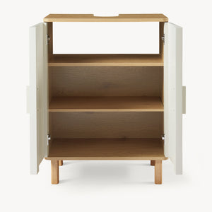 Szafka pod umywalkę Ferrersp 80x60x35 cm dąb optyka/piaskowy [en.casa]