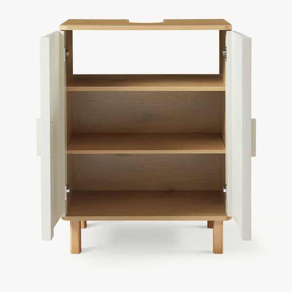 Szafka pod umywalkę Ferrersp 80x60x35 cm dąb optyka/piaskowy [en.casa]