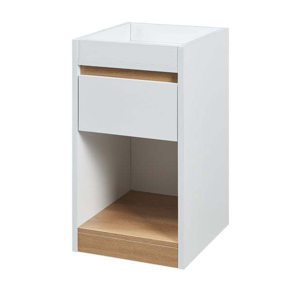 Stolik nocny Lure 55x30x35 cm biały/dąb [en.casa]