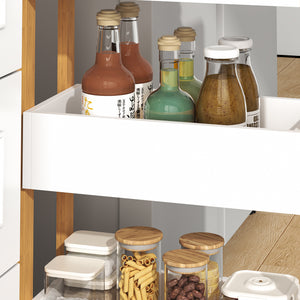 Wózek transportowy Varulta 80x41x20 cm Naturalny/Biały [en.casa]