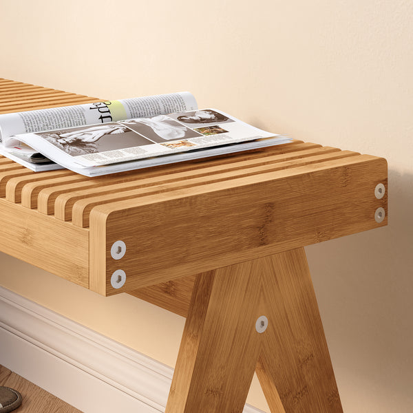 Ławka Lasdarvoo 120x35x45 cm bambus naturalny [en.casa]