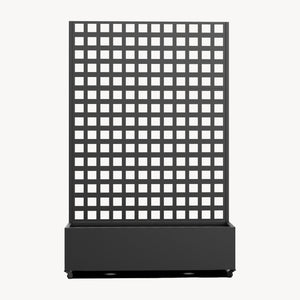 Przegroda Toma z donicą na kwiaty ze stali 190x82x38 cm czarna [casa.pro]