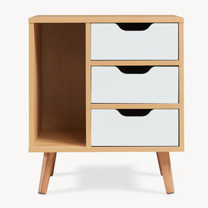 Stolik nocny Bordkak 55x48x30 cm dąb optyka/biały [en.casa]