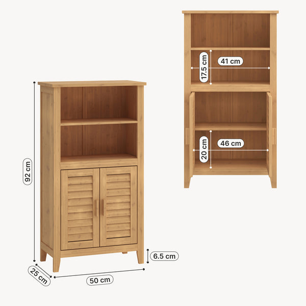Szafka boczna Rirg 92x50x25 cm bambus naturalny [en.casa]