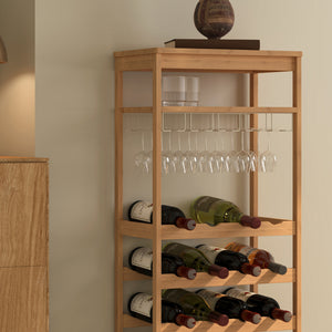 Regał na wino Fillby 100x47x29 cm bambus naturalny [en.casa]