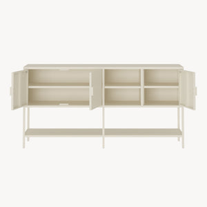 Sideboard Kliri stal 160x40x80 cm kremowobiały [en.casa]
