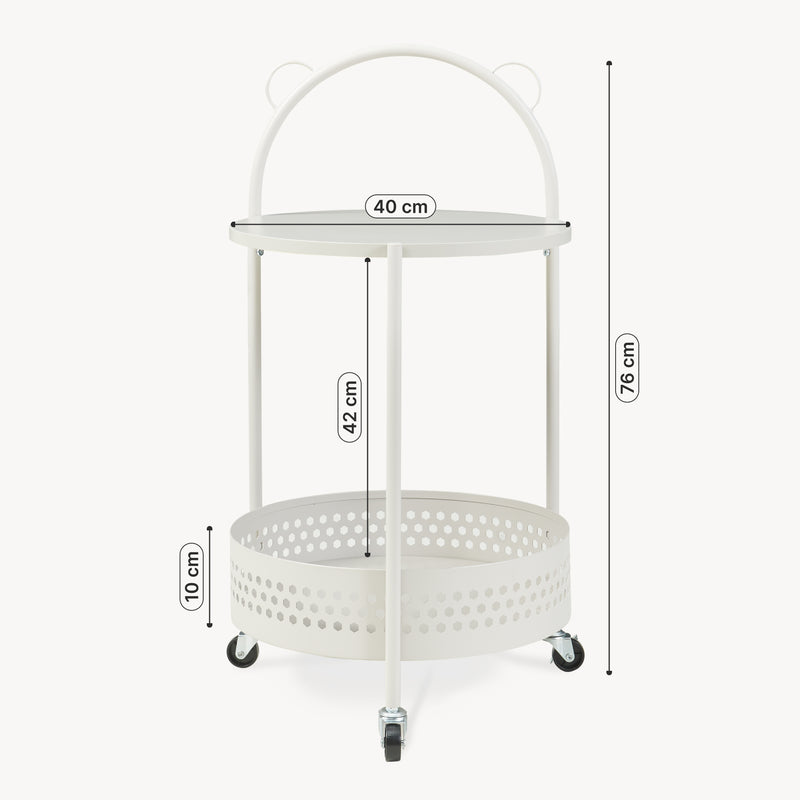 Szkic wymiarowy Wózek serwisowy Jässaatka stalowy 76x40 cm szary [en.casa]