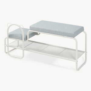 Ławka na buty z taboretem dziecięcym Jässaatka stal 100x32x46 cm szary [en.casa]